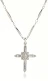 The Vatican Library Collection Crystal Cross Silver-Tone Necklace
