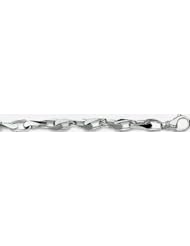 9mm 14k Fancy White Gold Link Bracelet 9"