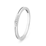 10KT White Gold Round Diamond Five Stone Fashion Band Ring (0.02 cttw)