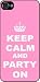 Rikki KnightTM Keep Calm and Party on Light Pink Color Black Hard Case Cover for Apple iPhone® 4 & 4s Universal: Verizon - Sprint - AT&T - Unisex - Ideal Gift for all occassions!