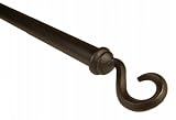 BCL Product Sourcing 125HK28B Hook Curtain Rod- Black Finish- 28-inch to 48-inch- 1.25-inch Diameter Pole