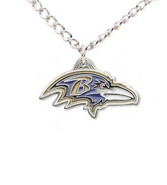 Baltimore Ravens Chain Necklace & Pewter Pendant - NFL Football Fan Shop Sports Team Merchandise