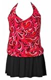 Dream Girl Two Piece Plus Size Halter Skirtini Swimsuit by Beach Native® - Women