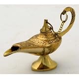5 Brass Aladdin Genie Lamps: Incense Burners