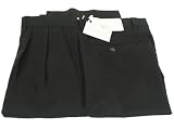 Ralph Lauren - Ralph Lauren Men's Double Pleated Solid Black Wool / Cashmere Dress Pants - Size 46