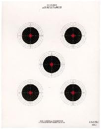 National Target 5 Bull Red Center Air Rifle Target