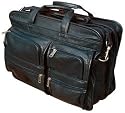 RoadPro SEB-001BK 17" x 12" Black Leather-Like Soft-Sided Briefcase