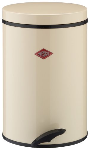 【WESCO社】ペダル式ラウンドダストボックス　12L〔アーモンド〕