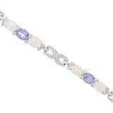 White Gold Bracelet Tanzanite Opal Diamonds