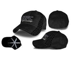 UFC Ultimate Fighting Championship Black Logo Fitted Flex Cap Hat