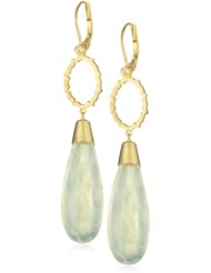 Zaiken Jewelry "Calligraphy Collection" Prehnite and Yellow Sapphires Drop Earrings