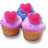 Valentine Cupcake Topper Rings Glitter Heart 38 X 35mm pack of 12