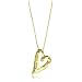 14k Yellow Gold-Plated Sterling Silver "A Mother Holds Her Child's Hand For A Short While and Their Hearts Forever" Heart Pendant Necklace, 18"