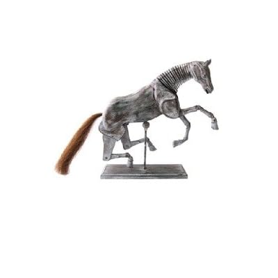 Tartan and Zebra Horse Wooden Mannequin in Washed Wood
