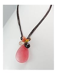 Cotton Waxed Thread Cherry Quartz Necklace