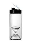 Suns Tea (TM) 21oz Borosilicate Glass Blender Bottle /Shaker Bottle with hourglass-shape Blending Spring