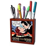 Rich Diesslins Funny General - Editorial Cartoons - Gone with the Wind - Bad Breath - Tile Pen Holders-5 inch tile pen holder
