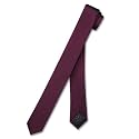 SILK Narrow NeckTie EXTRA Skinny PURPLE / PLUM Thin Men's Neck Tie