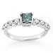 Natural 0.90 ctw Blue Diamond Ring 14K White Gold