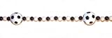 6' Black And White Beaded Soccer Ball Christmas Garland