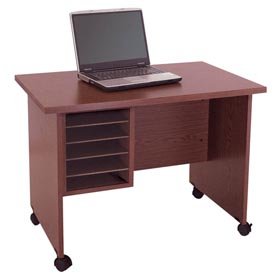 Small Computer Stand - 36W X 22D X 26H Mahogany