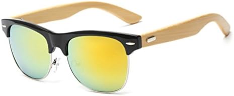 Ralinks Retro Clubmaster Classic Wood Square Half Frame Horn Rimmed Wayfarer Aviator Sunglasses UV400