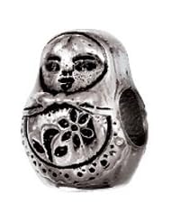 Genuine Zable (TM) Product. 925 Sterling Silver Russian Doll Bead Charm. 100% Satisfaction Guaranteed.