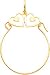 10K Yellow Gold Double Heart Charm Holder Diamond Cut