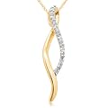 10k White or Yellow Gold Diamond Twist Pendant