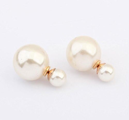 Superior Trade 2015 New Fashion Paragraph Hot Selling brinco double sided pearl earrings Shining Colorful Stud Earring For Women