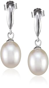 Valero  Pearls  Damen-Ohrstecker  Sterling  Silber  Süßwasser-Zuchtperlen  weiß  ca.  7,5-8,0   mm  00356010