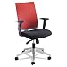 Tez Series Manager Synchro-Tilt Task Chair, Black Mesh Back, Red Fabric Seat