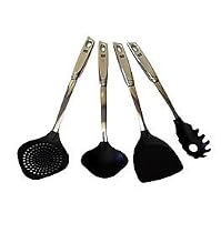JIX 4 Pcs Premium Non-stick Kitchen Tools Set with Wall Rack FREE Cake Server