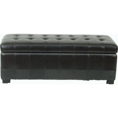 Safavieh Hudson Collection Nolita Leather Large Storage Bench, Black