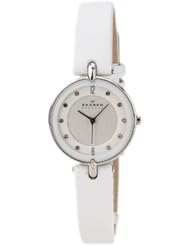 Skagen Designer White Leather Womens Watch Skw2012