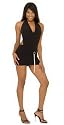 Sexy Short Mini Dress with O-ring Belt Accent from Hot Fash Dresses - OXYGEN Black