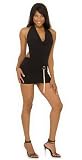 Sexy Short Mini Dress with O-ring Belt Accent from Hot Fash Dresses - OXYGEN Black