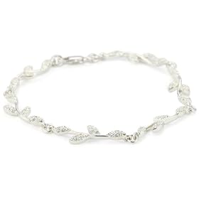 Carolee Lux Sterling Sterling Silver Tiny Crystal Vine Bracel