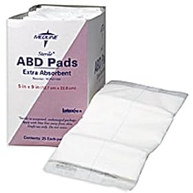 Medline Abdominal (ABD) Pads - Sterile - 8' x 10', 20 box / Case, 20 Tray / Case, 360 Unit