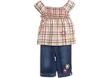 Sunshine Baby Floral & Plaid Denim Set