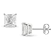 10k White Gold 2ct Square Solitaire White Sapphire title=
