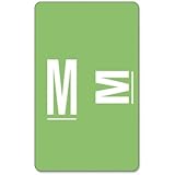 SMD67183-Smead 67183 - Alpha-Z Color-Coded Second Letter Labels, Letter M, Light Green, 100/Pack