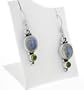 Genuine Rainbow Moonstone and Green Peridot Sterling Silver Earrings