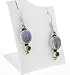 Genuine Rainbow Moonstone and Green Peridot Sterling Silver Earrings