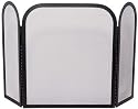 Deluxe 3-Panel Black Wrought Iron Screen w/ Pebbled Arches
