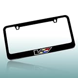 Cadillac V Logo Black Metal License Frame