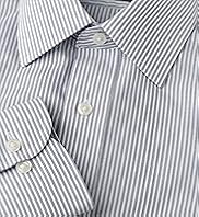 2" Longer Cotton Rich Quick Iron Twin Striped Shirt
