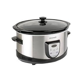 Micromark 6.2Ltr Family Sized Programmable Slow Cooker in Stylish Brushed Stainless Steel