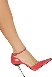 Slick closed toe pump with ankle strap