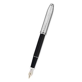 Cross Townsend Tango Black Lacquer Rhodium Plated Fountain Pens